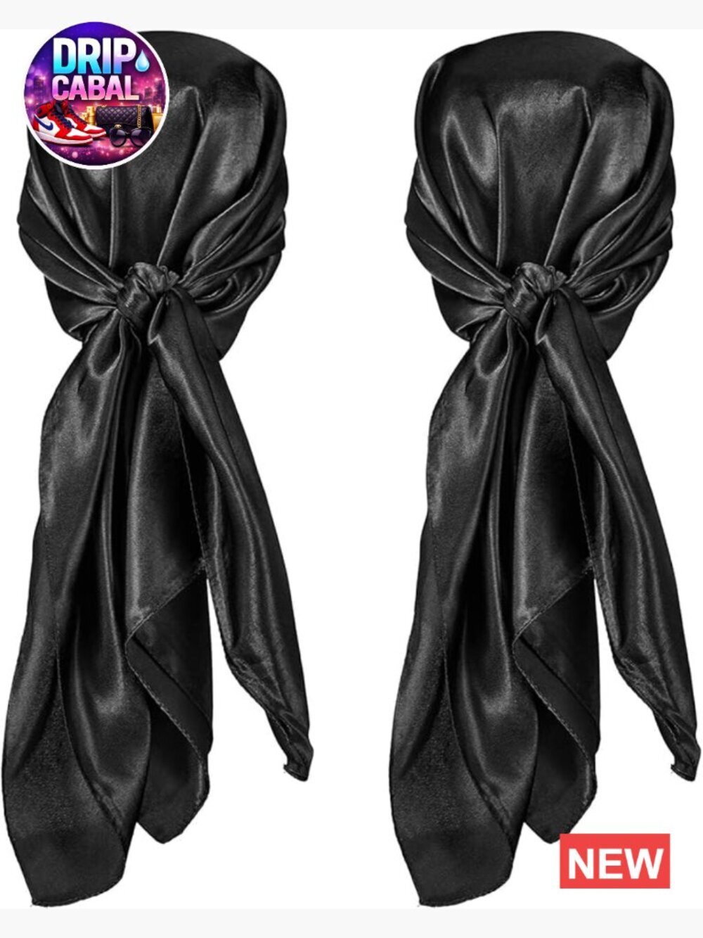 2 Pack Satin Silk Feel Large Square Head Scarf for Hair Wrapping Sleeping